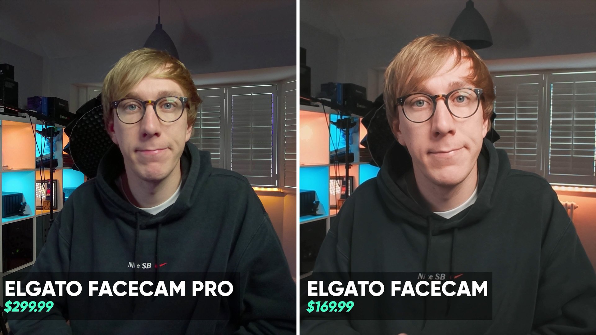 Facecam Pro vs Facecam - Studio Lighting Facecam Pro vs Facecam Studio Lighting