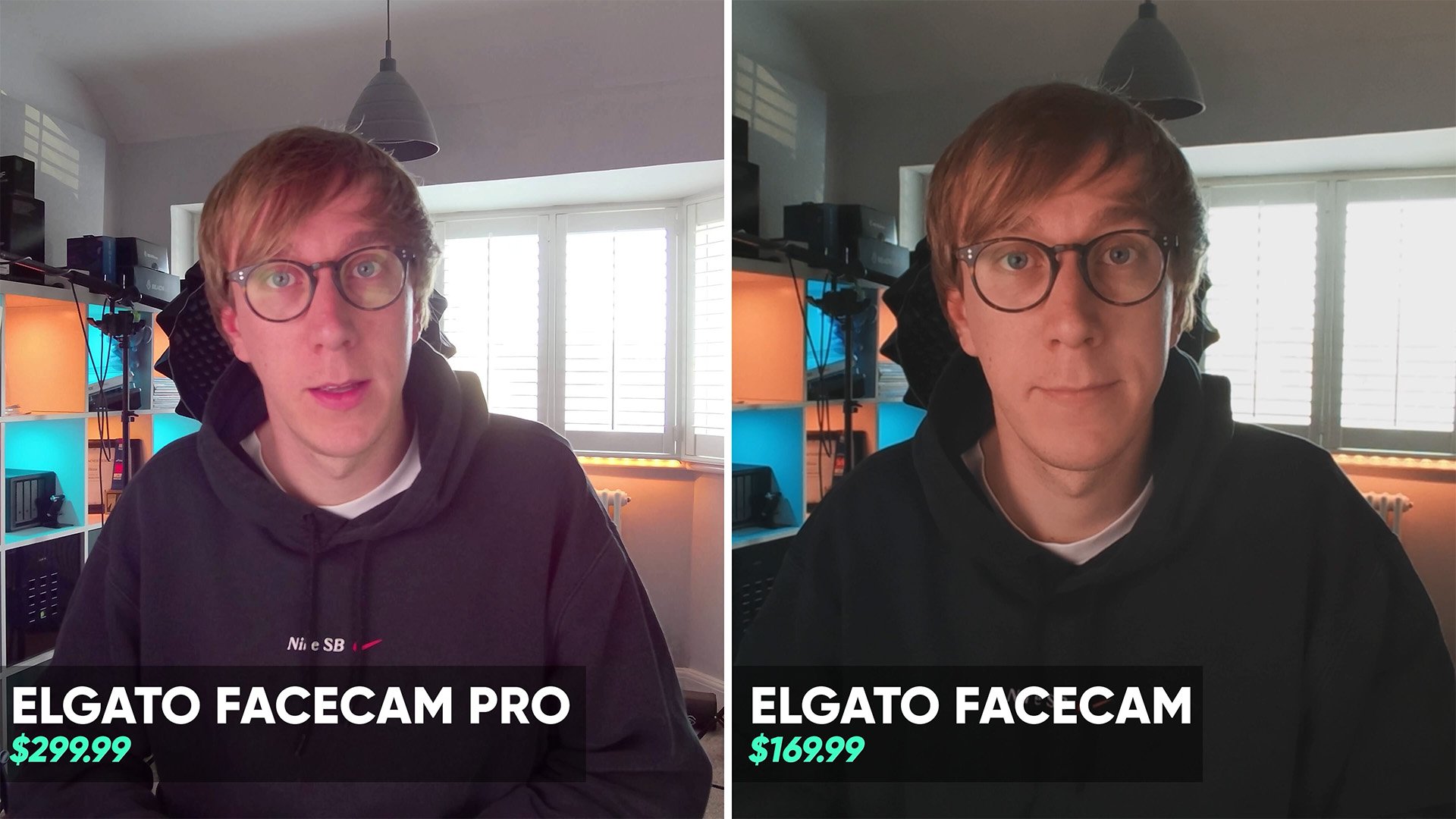 Facecam Pro vs Facecam - Worst Case Lighting Facecam Pro vs Facecam Worst Case Lighting