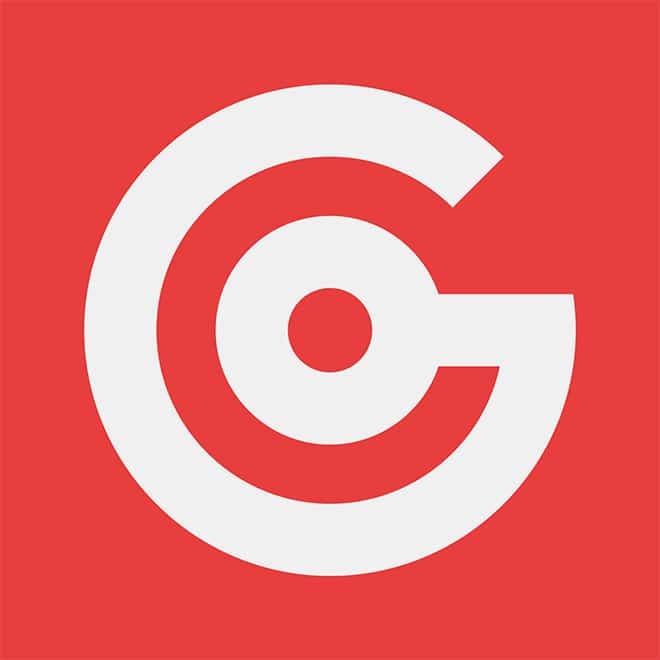 GC Logo White on Red - 600px