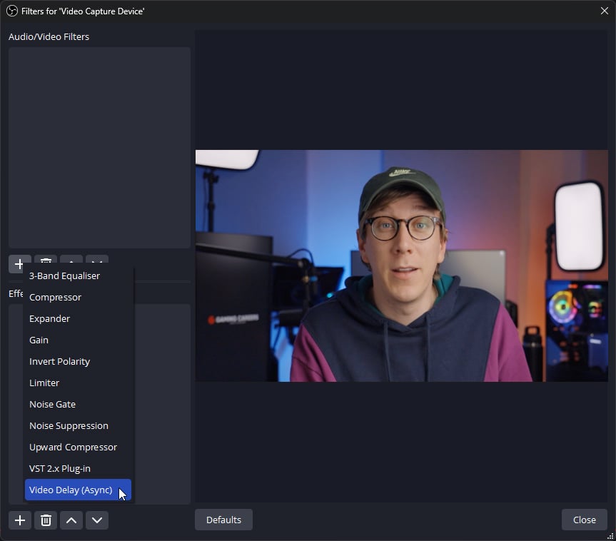 OBS - Video Delay Filter OBS Video Delay Filter