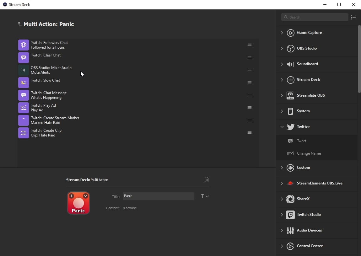 Panic Mode Multi Action - Stream Deck Panic Mode Multi Action Stream Deck