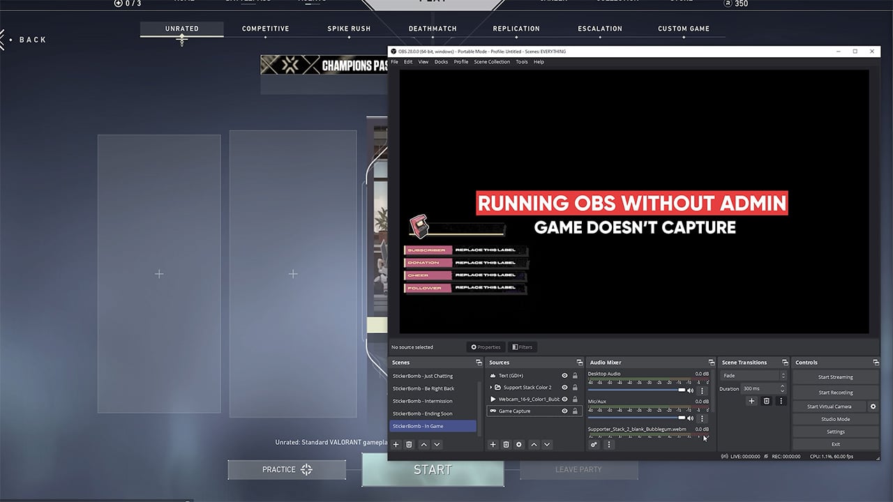 Running OBS without Admin - Game Capture Not Working Running OBS without Admin Game Capture Not Working