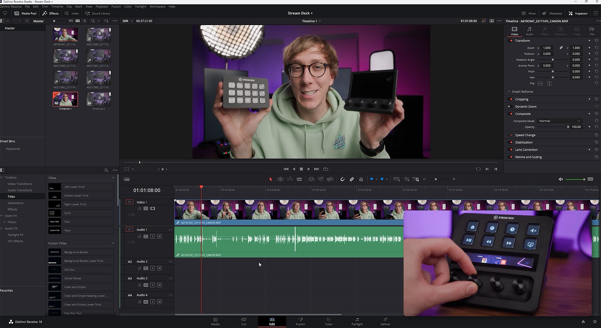 Stream Deck Plus DaVinci Resolve Example Stream Deck Plus DaVinci Resolve