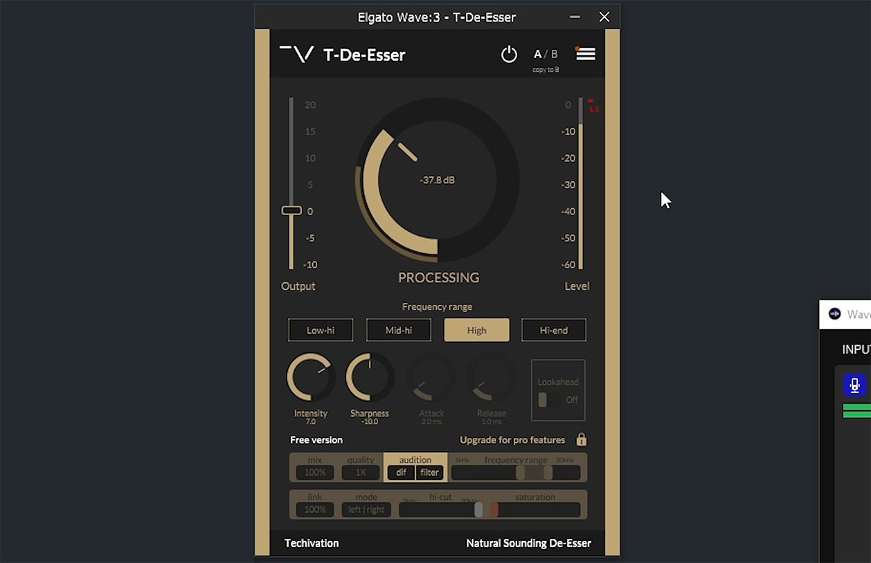 T-De-Esser VST Plugin Settings T De Esser VST Plugin