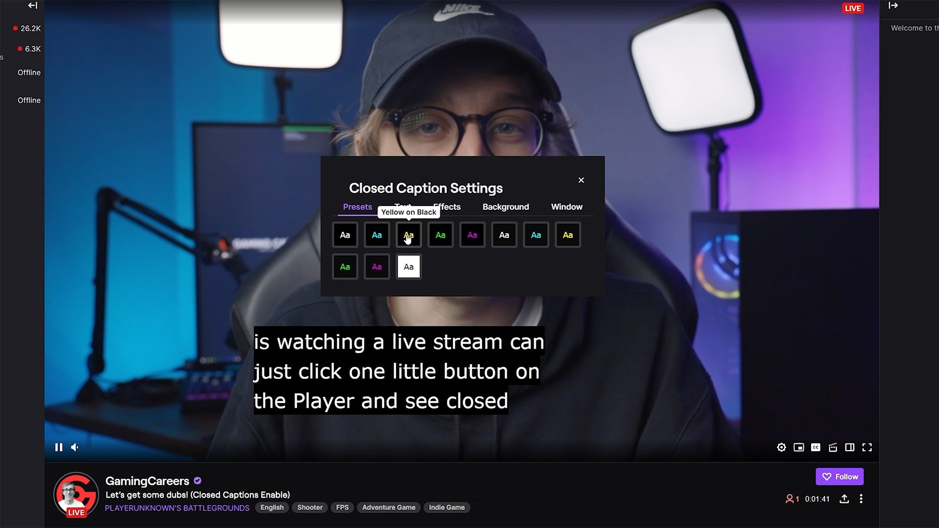 Twitch Captions - Settings Twitch Captions Settings