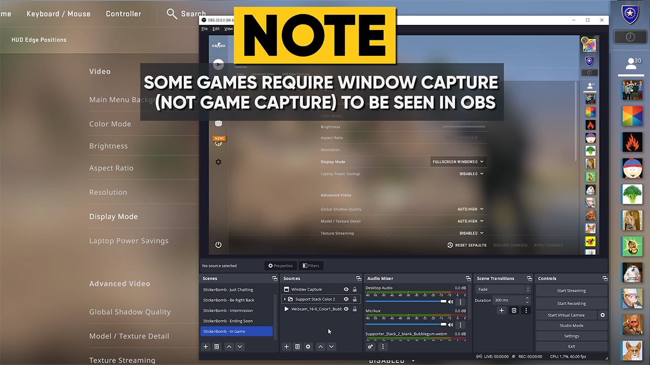 Using Window Capture in OBS to fix Game Capture not working Using Window Capture in OBS to fix Game Capture not working