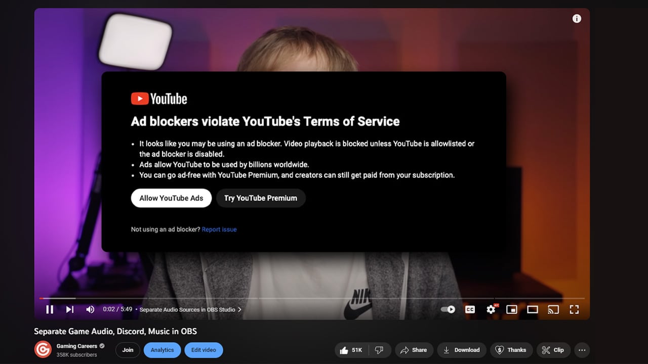 YouTube Ramps Up Fight Against Ad Blockers YouTube Ramps Up Fight Against Ad Blockers