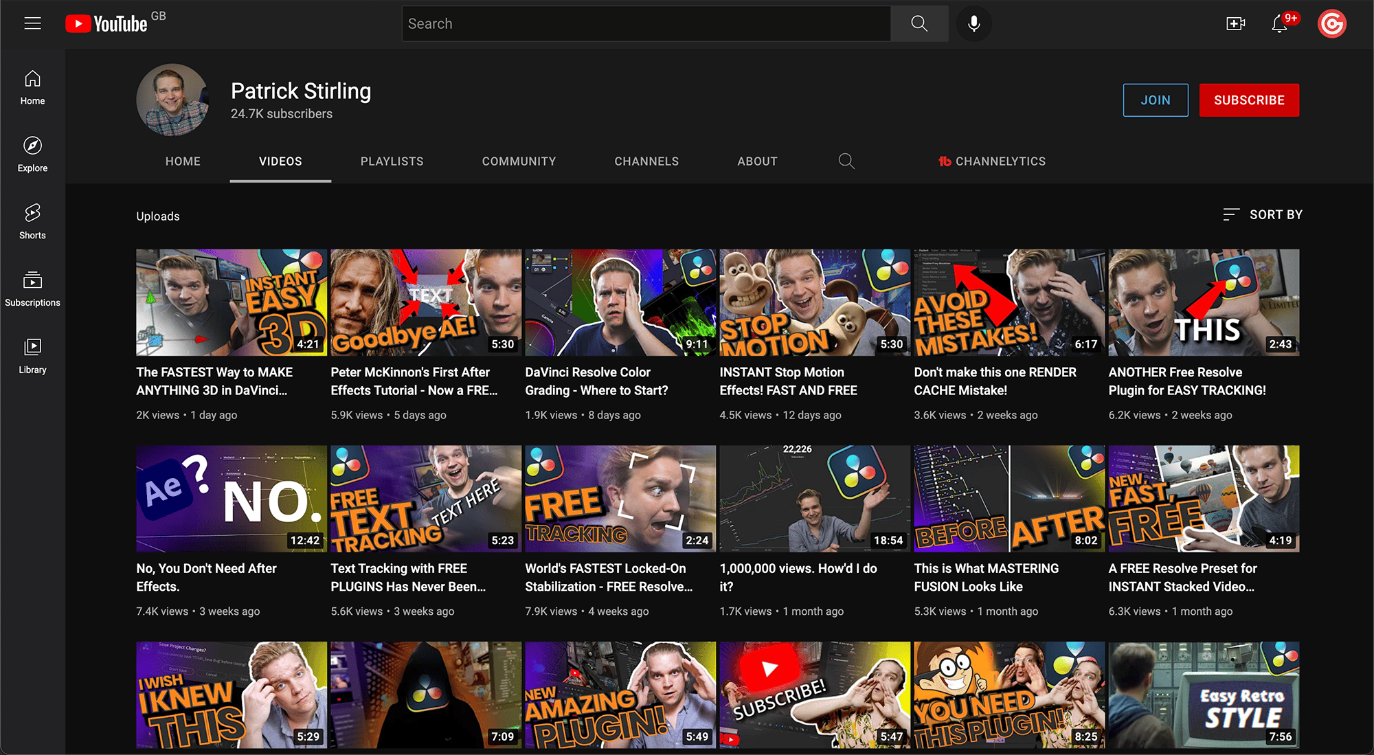 Patrick Stirling - YouTube Channel Patrick Stirling YouTube Channel